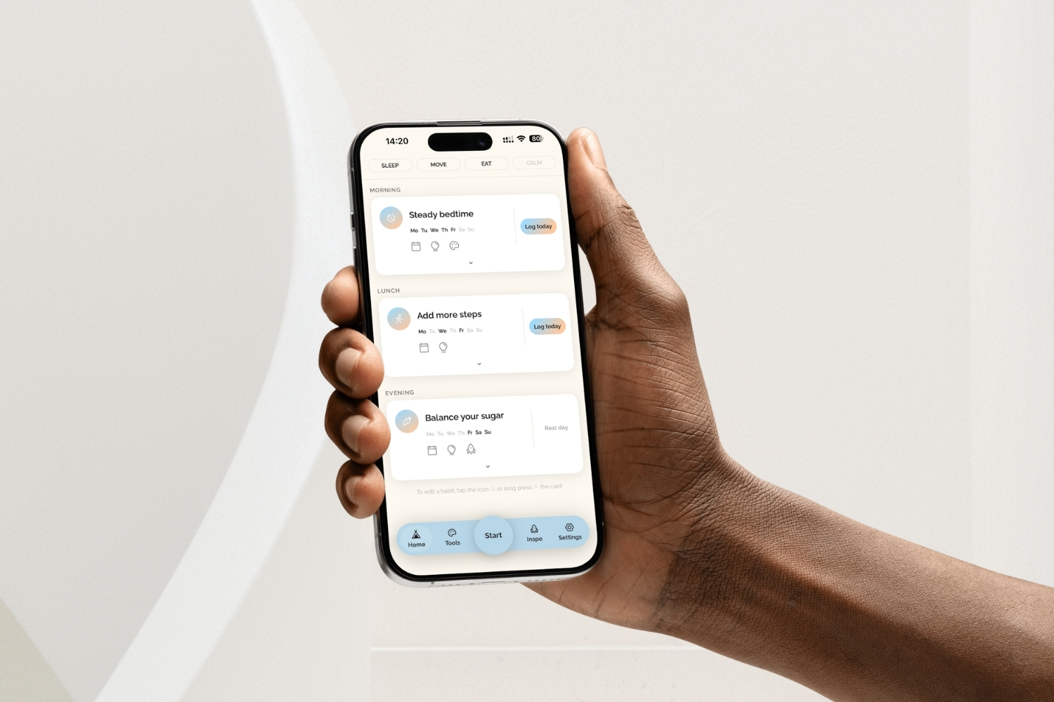 Tracking daily habits in the Habiness app
